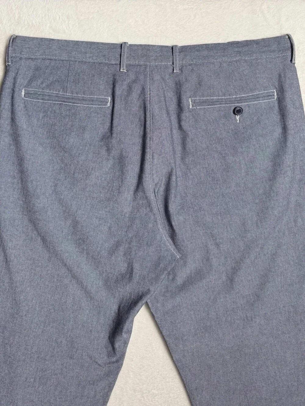 J.Crew 770 Straight Fit Pants Mens 35x32 Blue Chambray Stretch Chino Trousers